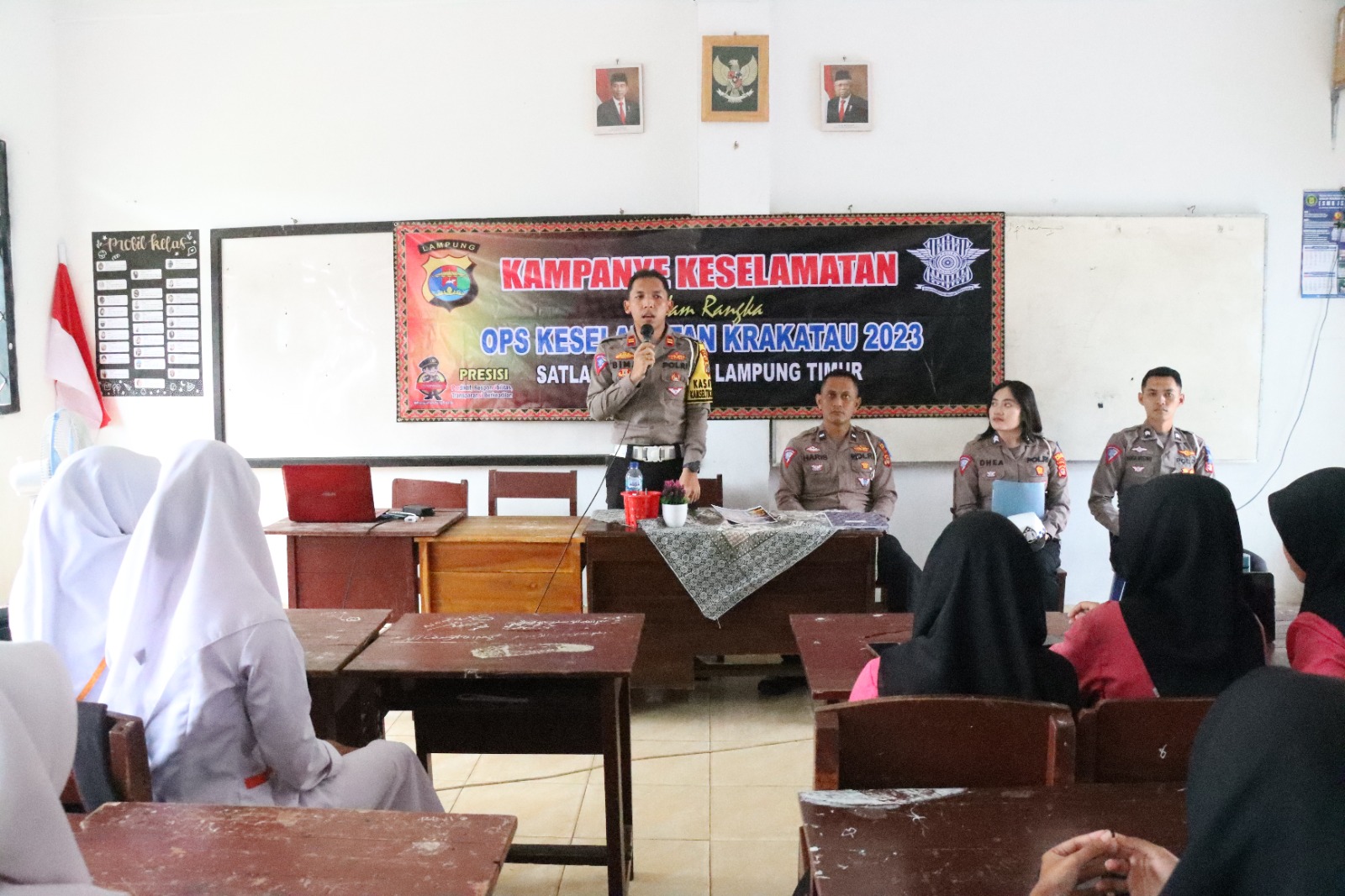 Ops keselamatan, Satlantas Polres Lampung Timur Datangi SMK YPI 2 Way Jepara