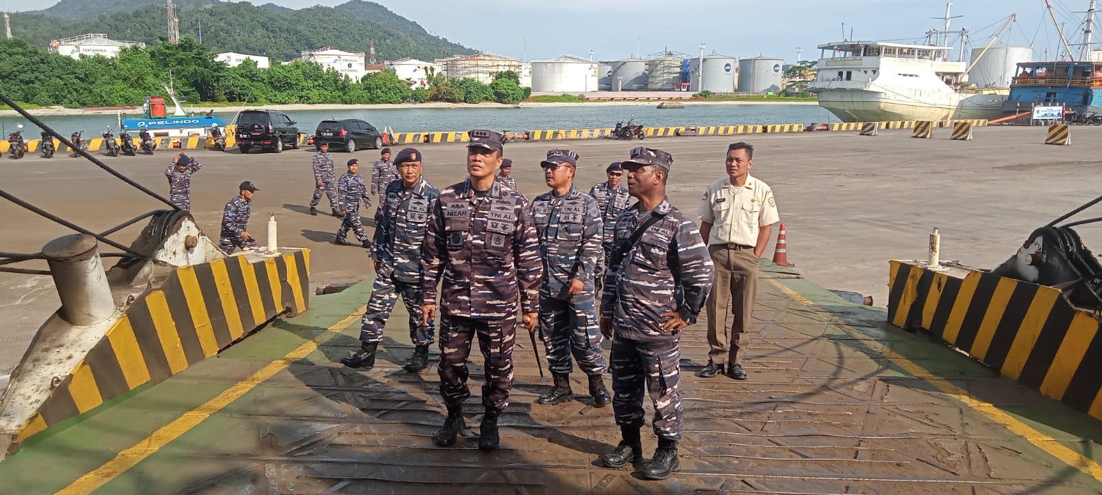 DANLANAL LAMPUNG LAKSANAKAN PENGECEKAN KESIAPAN KAPAL PENYEBRANGAN DI PELABUHAN PANJANG