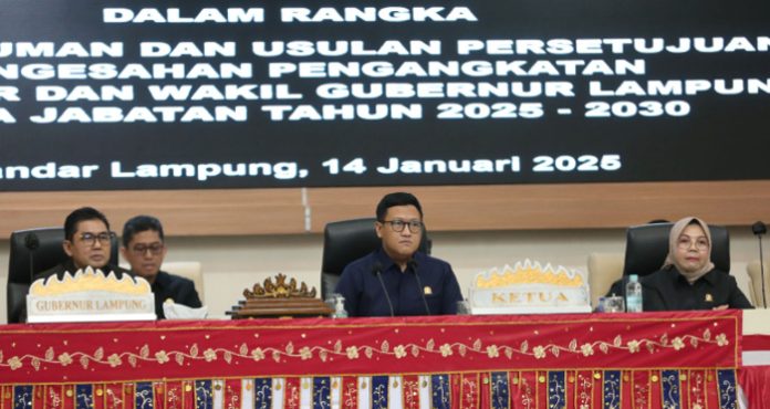 DPRD Lampung Setujui Pengangkatan Gubernur dan Wagub Terpilih Periode 2025-2030